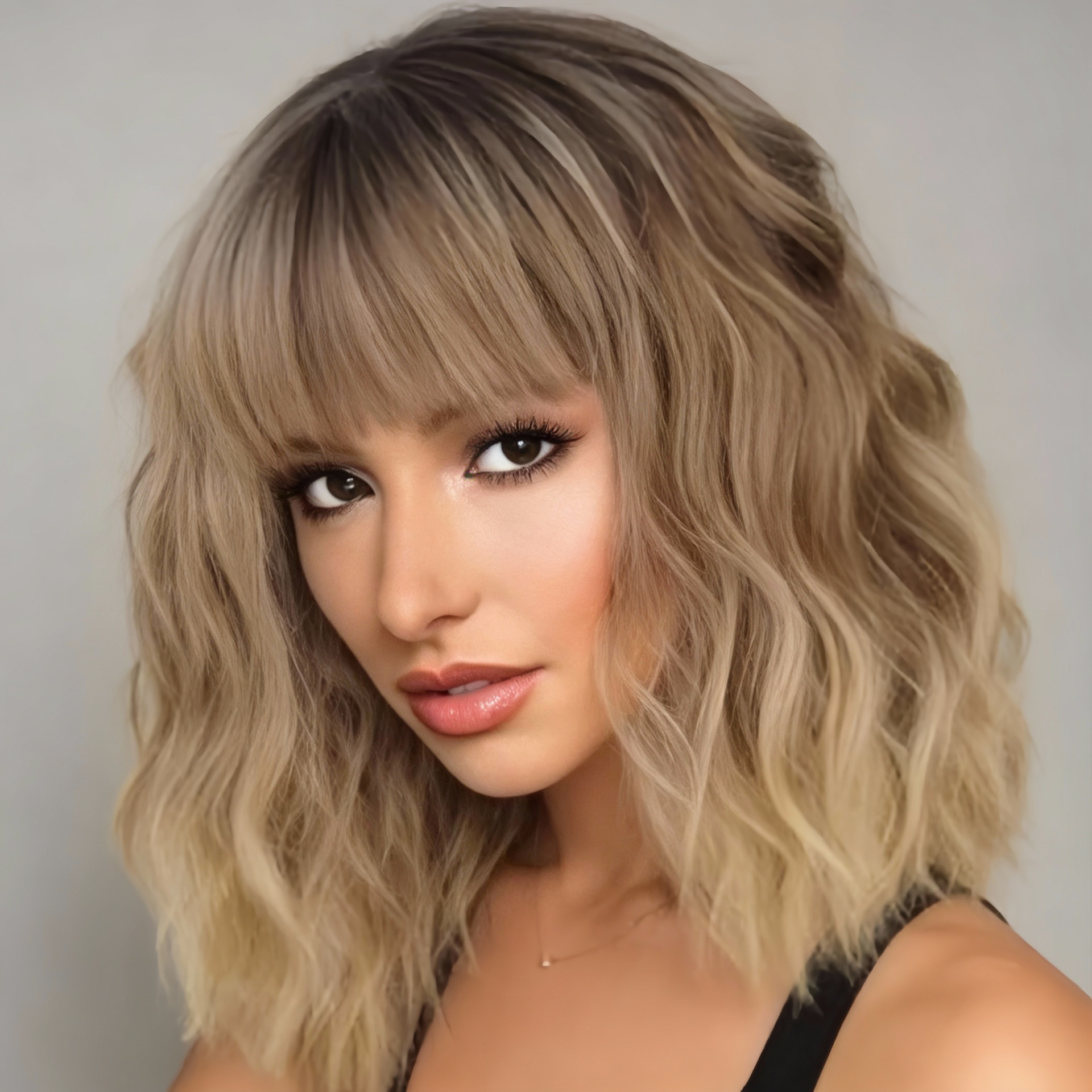 Women\' 14-inch Looking Synthetic Curly Wig - Ombre Clavicle Length (Collarbone) Wig with Resistant Fiber, Loose Curly Hair for, Daily Use & Volume - Suitable for Skin Tones & Schedules,